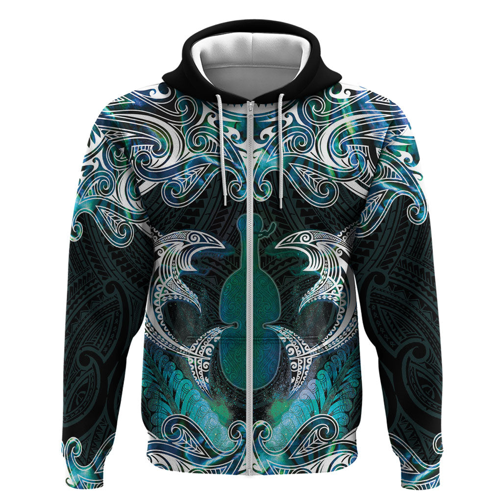 New Zealand Kotiate Weapon Hoodie Aotearoa Mango Paua Shell Maori Pattern