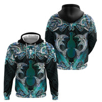 New Zealand Kotiate Weapon Hoodie Aotearoa Mango Paua Shell Maori Pattern