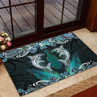 New Zealand Kotiate Weapon Rubber Doormat Aotearoa Mango Paua Shell Maori Pattern