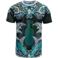 New Zealand Kotiate Weapon T Shirt Aotearoa Mango Paua Shell Maori Pattern