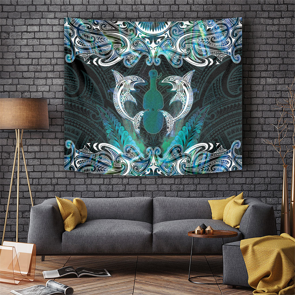 New Zealand Kotiate Weapon Tapestry Aotearoa Mango Paua Shell Maori Pattern