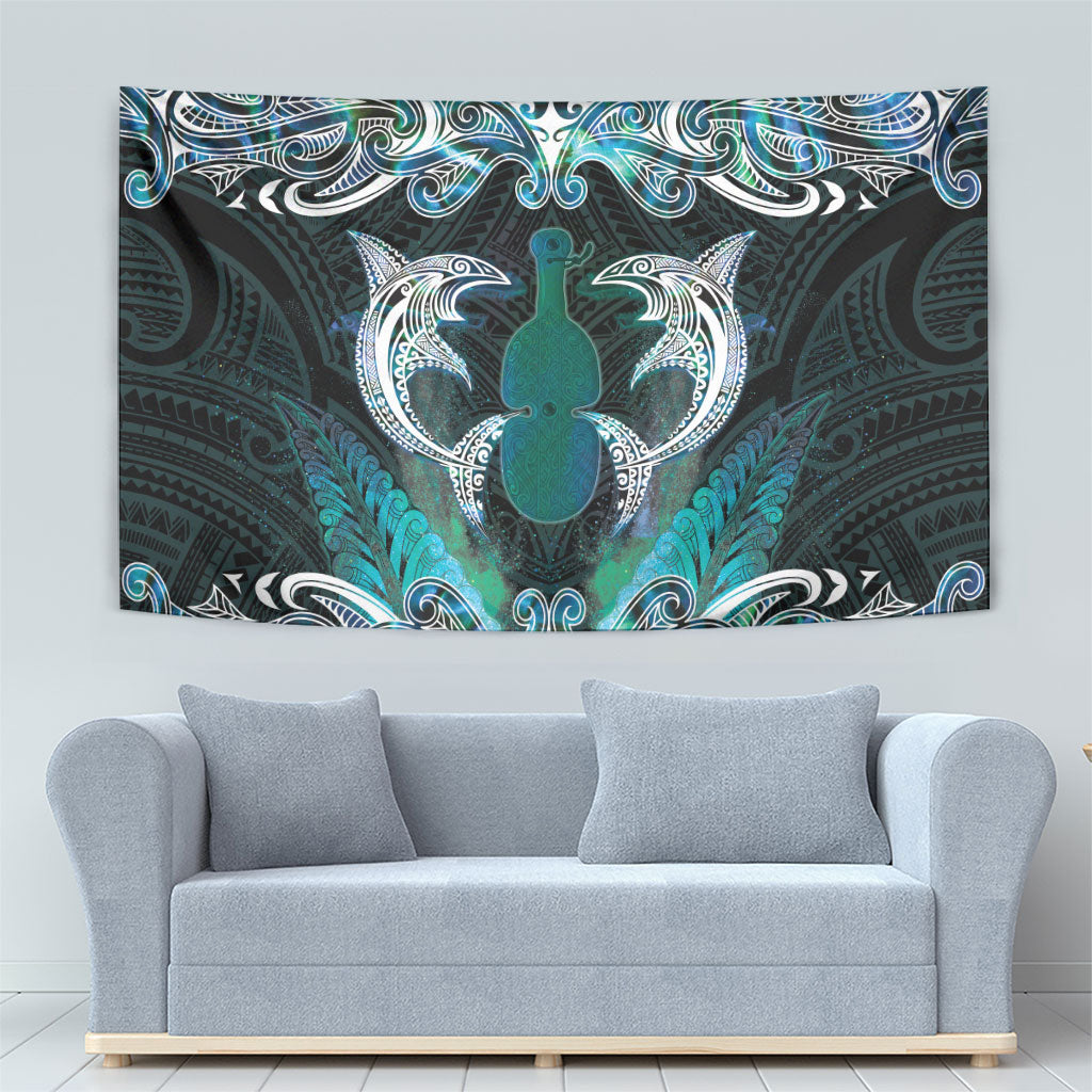 New Zealand Kotiate Weapon Tapestry Aotearoa Mango Paua Shell Maori Pattern