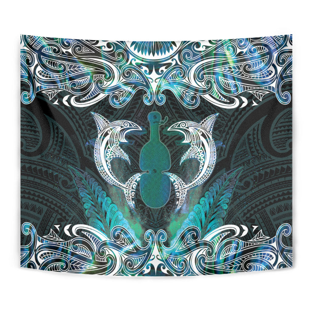 New Zealand Kotiate Weapon Tapestry Aotearoa Mango Paua Shell Maori Pattern