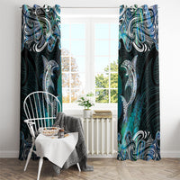 New Zealand Kotiate Weapon Window Curtain Aotearoa Mango Paua Shell Maori Pattern