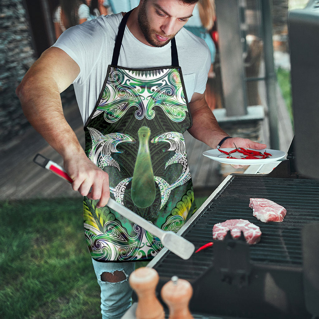 New Zealand Mere Pounamu Weapon Apron Aotearoa Mango Paua Shell Maori Pattern