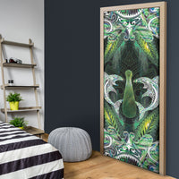 New Zealand Mere Pounamu Weapon Door Cover Aotearoa Mango Paua Shell Maori Pattern