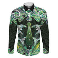 New Zealand Mere Pounamu Weapon Family Matching Short Sleeve Bodycon Dress and Hawaiian Shirt Aotearoa Mango Paua Shell Maori Pattern
