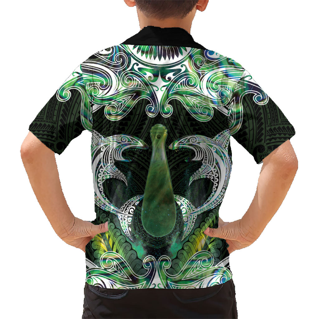 New Zealand Mere Pounamu Weapon Hawaiian Shirt Aotearoa Mango Paua Shell Maori Pattern