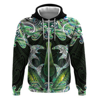 New Zealand Mere Pounamu Weapon Hoodie Aotearoa Mango Paua Shell Maori Pattern