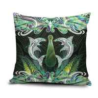 New Zealand Mere Pounamu Weapon Pillow Cover Aotearoa Mango Paua Shell Maori Pattern