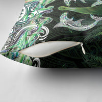 New Zealand Mere Pounamu Weapon Pillow Cover Aotearoa Mango Paua Shell Maori Pattern