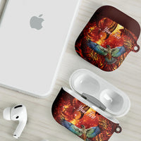 New Zealand Kea Bird Matariki Personalised AirPods Case Silver Fern Maori Pattern