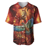 New Zealand Kea Bird Matariki Personalised Baseball Jersey Silver Fern Maori Pattern