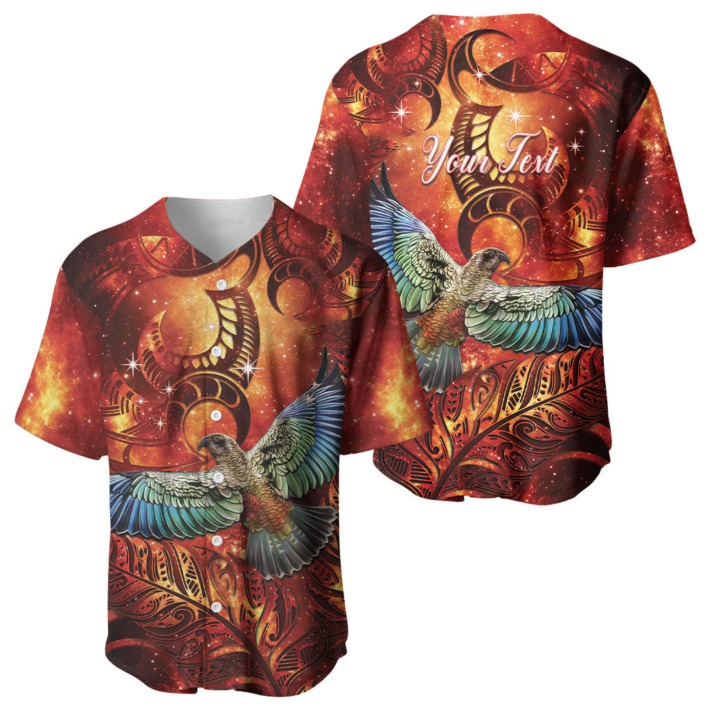 New Zealand Kea Bird Matariki Personalised Baseball Jersey Silver Fern Maori Pattern
