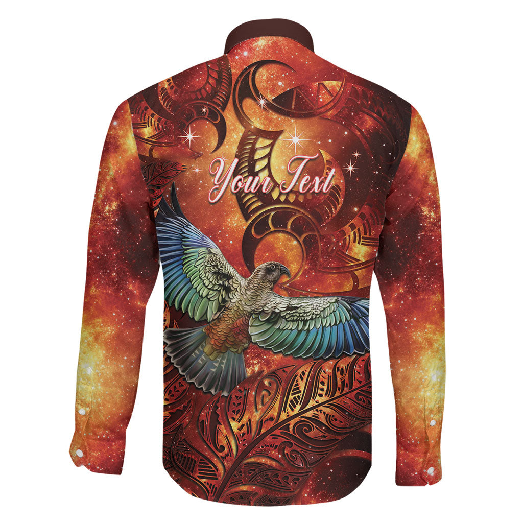 New Zealand Kea Bird Matariki Personalised Family Matching Long Sleeve Bodycon Dress and Hawaiian Shirt Silver Fern Maori Pattern LT22 - Polynesian Pride