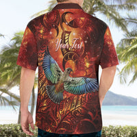 New Zealand Kea Bird Matariki Personalised Hawaiian Shirt Silver Fern Maori Pattern