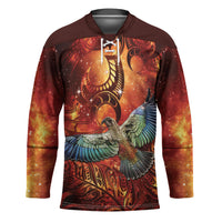 New Zealand Kea Bird Matariki Personalised Hockey Jersey Silver Fern Maori Pattern