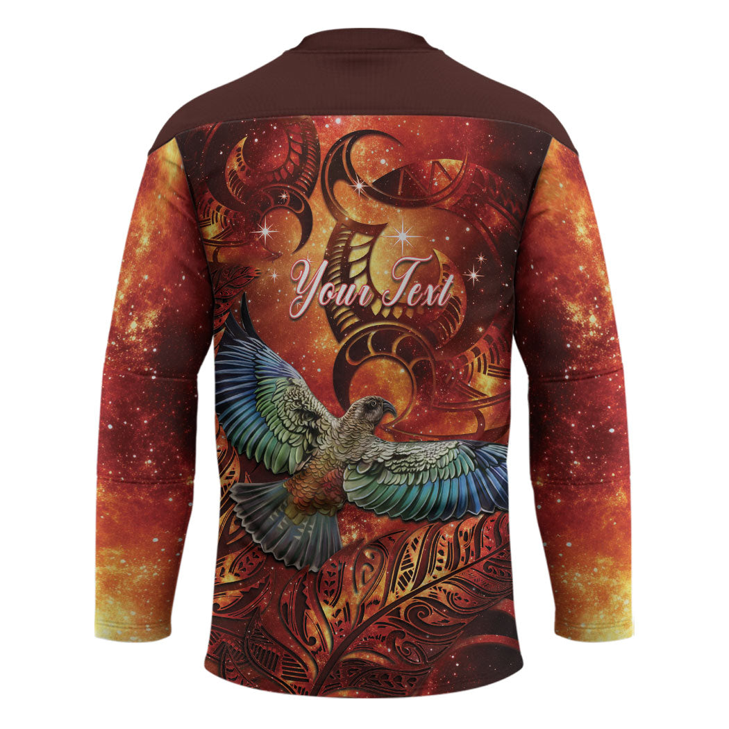 New Zealand Kea Bird Matariki Personalised Hockey Jersey Silver Fern Maori Pattern