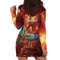 New Zealand Kea Bird Matariki Personalised Hoodie Dress Silver Fern Maori Pattern