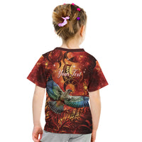 New Zealand Kea Bird Matariki Personalised Kid T Shirt Silver Fern Maori Pattern