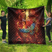 New Zealand Kea Bird Matariki Personalised Quilt Silver Fern Maori Pattern