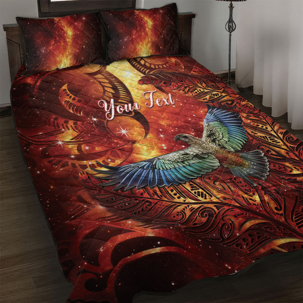 New Zealand Kea Bird Matariki Personalised Quilt Bed Set Silver Fern Maori Pattern