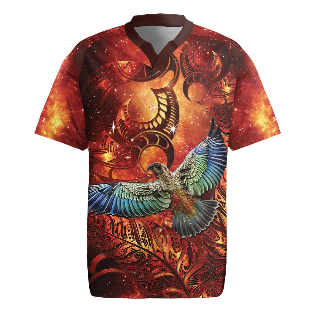 New Zealand Kea Bird Matariki Personalised Rugby Jersey Silver Fern Maori Pattern