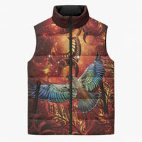 New Zealand Kea Bird Matariki Personalised Sleeveless Puffer Jacket Silver Fern Maori Pattern