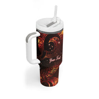 New Zealand Kea Bird Matariki Personalised Tumbler With Handle Silver Fern Maori Pattern