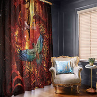 New Zealand Kea Bird Matariki Personalised Window Curtain Silver Fern Maori Pattern