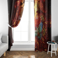 New Zealand Kea Bird Matariki Personalised Window Curtain Silver Fern Maori Pattern