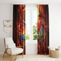 New Zealand Kea Bird Matariki Personalised Window Curtain Silver Fern Maori Pattern