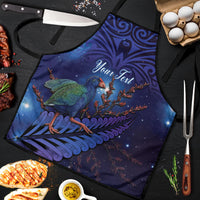 Takahe New Zealand Personalised Apron Harakeke Silver Fern Maori Pattern