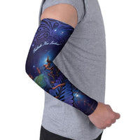 Takahe New Zealand Personalised Arm Sleeves Harakeke Silver Fern Maori Pattern