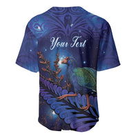 Takahe New Zealand Personalised Baseball Jersey Harakeke Silver Fern Maori Pattern