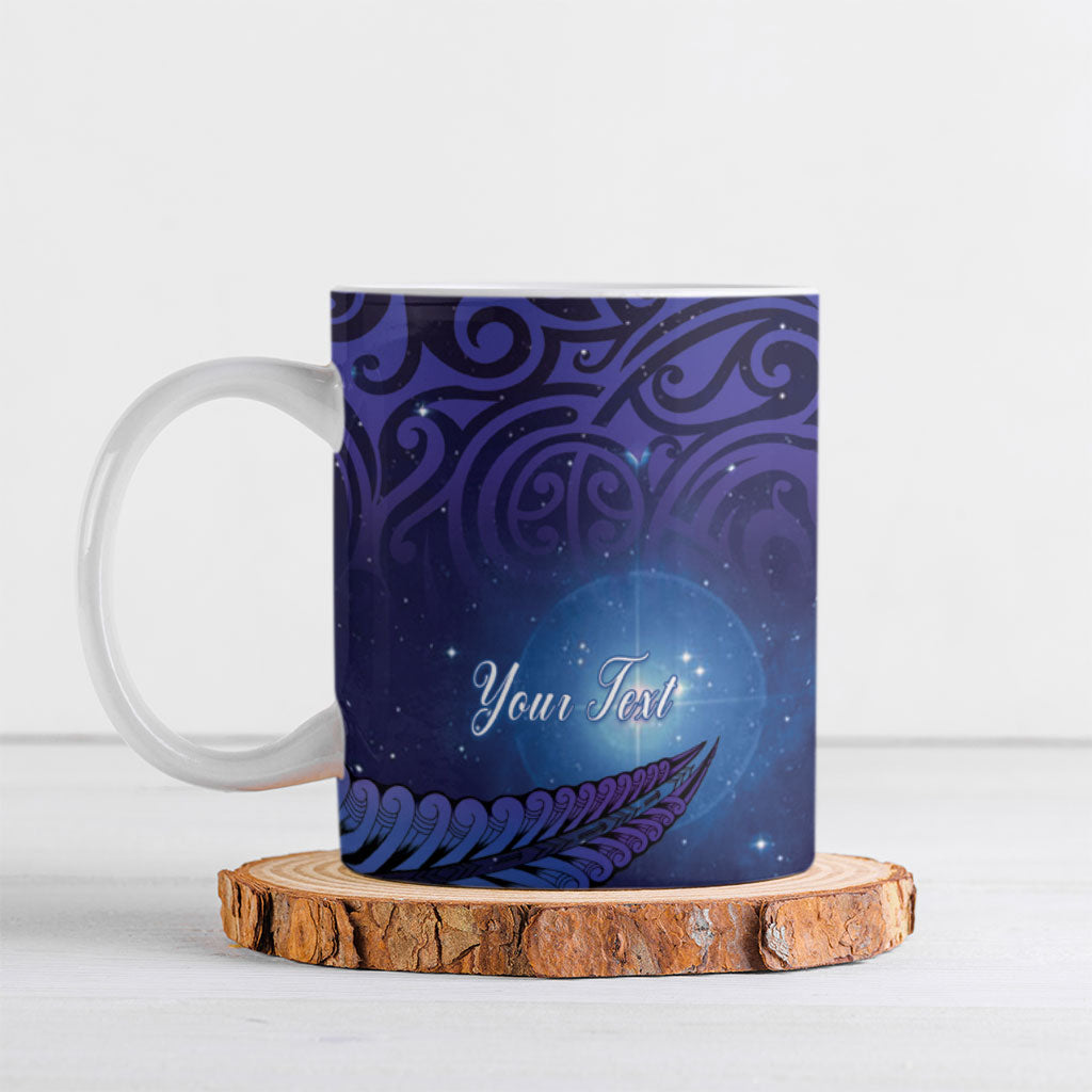 Takahe New Zealand Personalised Ceramic Mug Harakeke Silver Fern Maori Pattern