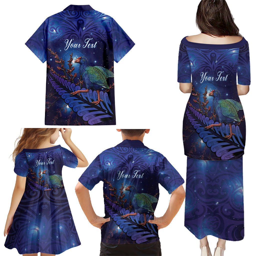Takahe New Zealand Personalised Family Matching Puletasi and Hawaiian Shirt Harakeke Silver Fern Maori Pattern LT22 - Polynesian Pride