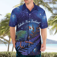 Takahe New Zealand Personalised Hawaiian Shirt Harakeke Silver Fern Maori Pattern