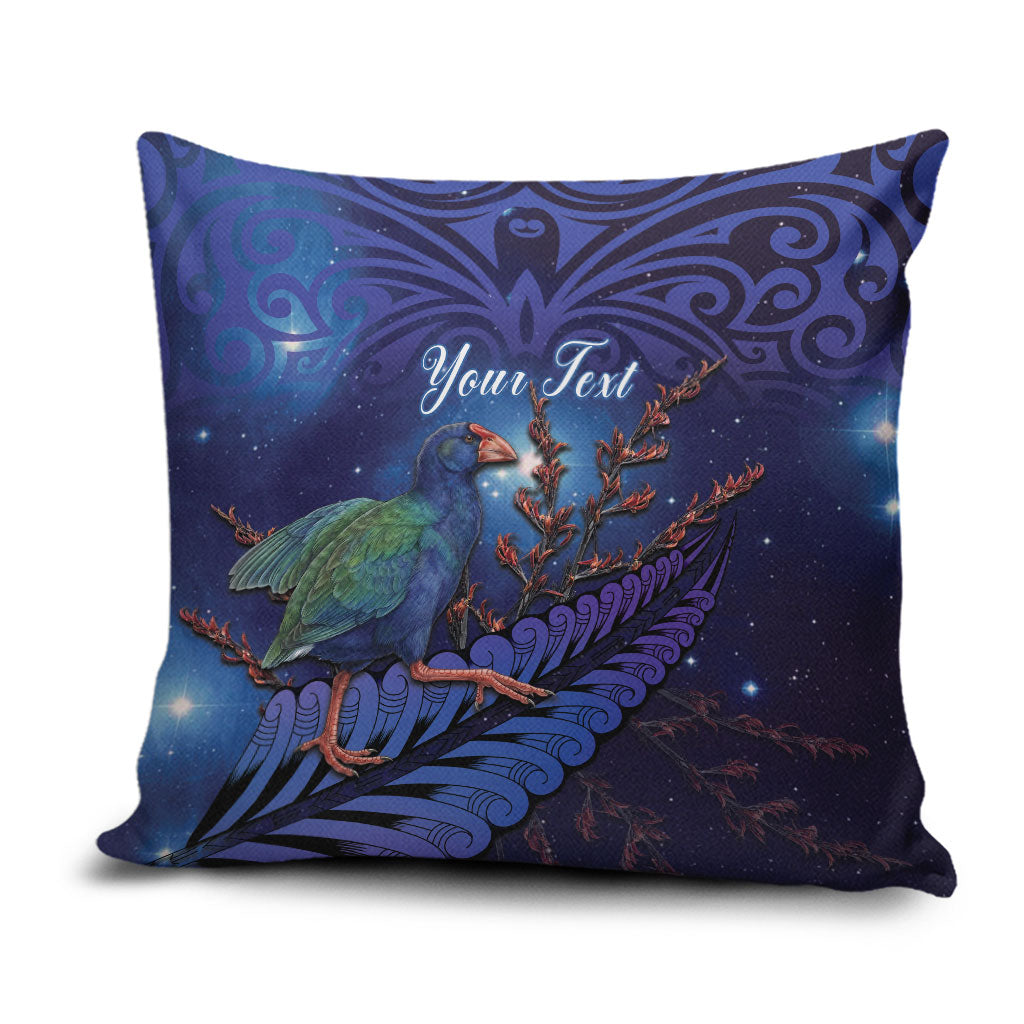 Takahe New Zealand Personalised Pillow Cover Harakeke Silver Fern Maori Pattern