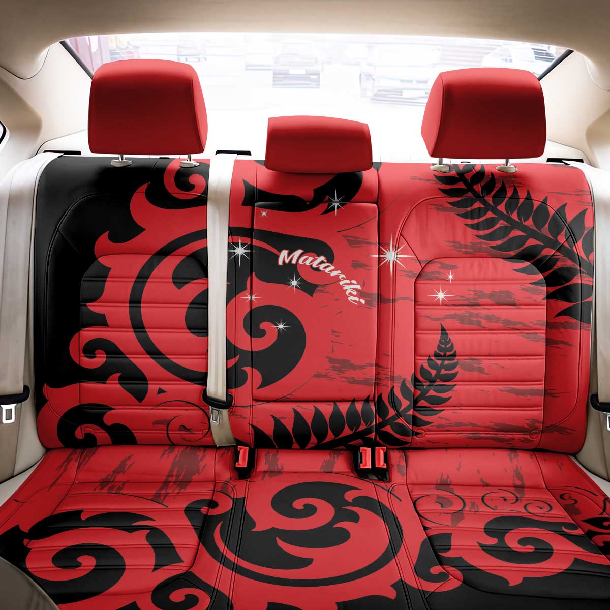 New Zealand Matariki Back Car Seat Cover Maori New Year Koru Pattern