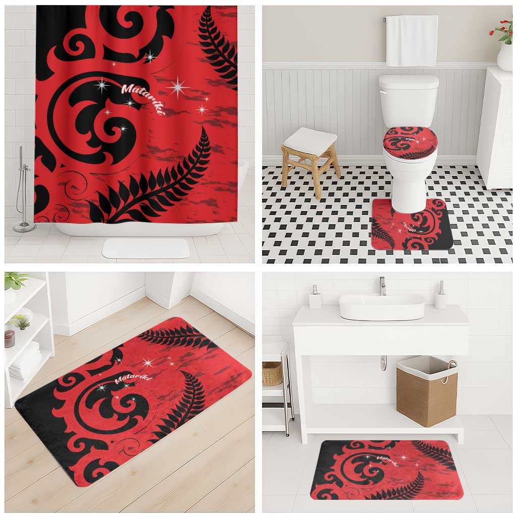 New Zealand Matariki Bathroom Set Maori New Year Koru Pattern