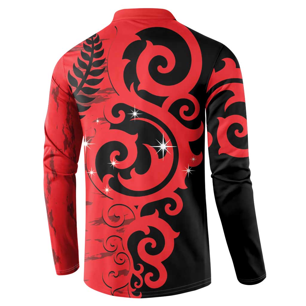 New Zealand Matariki Button Sweatshirt Maori New Year Koru Pattern