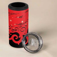 New Zealand Matariki 4 in 1 Can Cooler Tumbler Maori New Year Koru Pattern