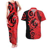 New Zealand Matariki Couples Matching Tank Maxi Dress and Hawaiian Shirt Maori New Year Koru Pattern