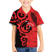 New Zealand Matariki Kid Hawaiian Shirt Maori New Year Koru Pattern