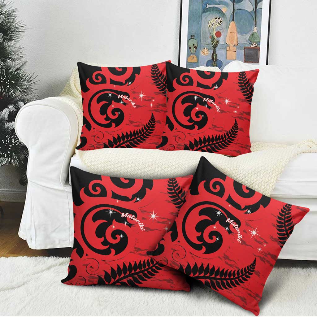 New Zealand Matariki Pillow Cover Maori New Year Koru Pattern