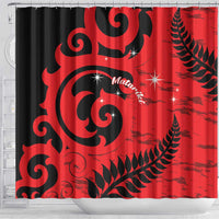 New Zealand Matariki Shower Curtain Maori New Year Koru Pattern