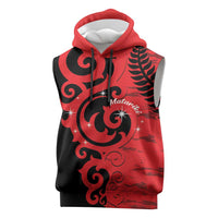 New Zealand Matariki Sleeveless Hoodie Maori New Year Koru Pattern