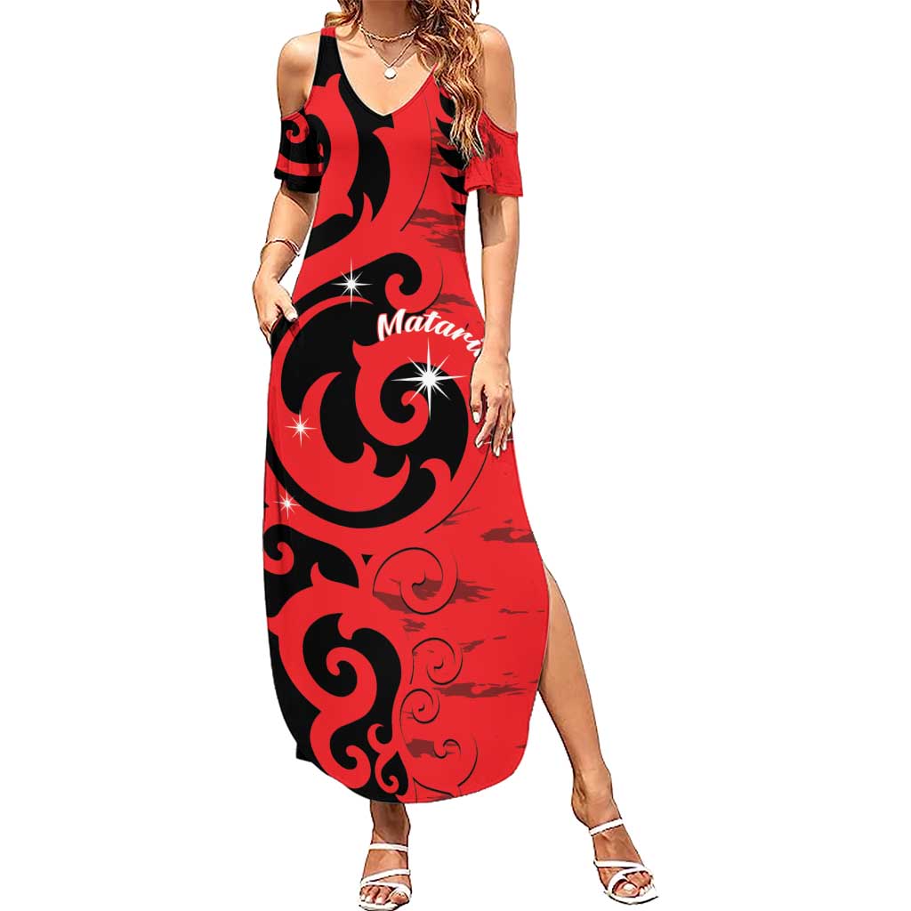 New Zealand Matariki Summer Maxi Dress Maori New Year Koru Pattern