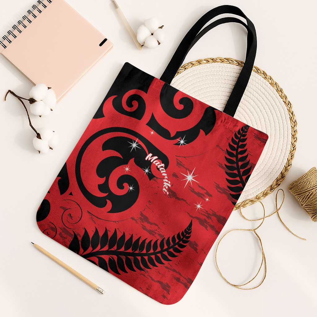 New Zealand Matariki Tote Bag Maori New Year Koru Pattern